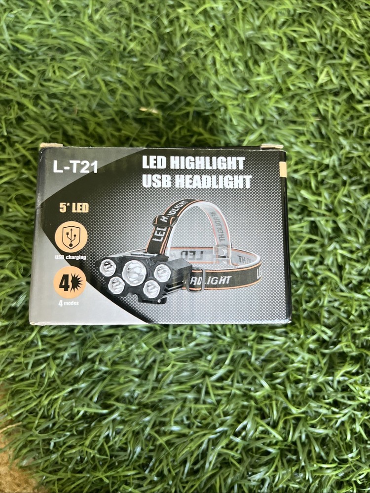 Led Highlight USB Charging 5 LED Headlight 4 Modes L-T21