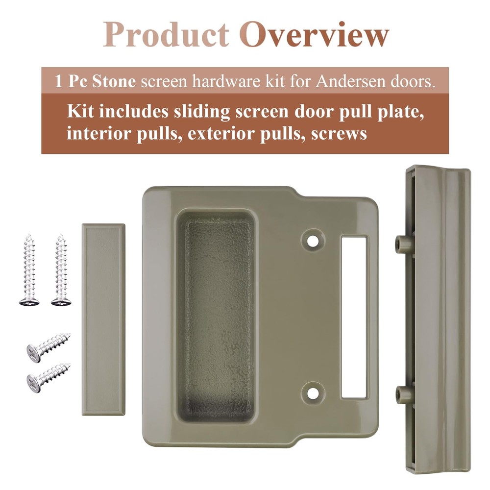 Stone Screen Hardware Kit for Andersen Doors, Fits Andersen A-Series Gliding ...