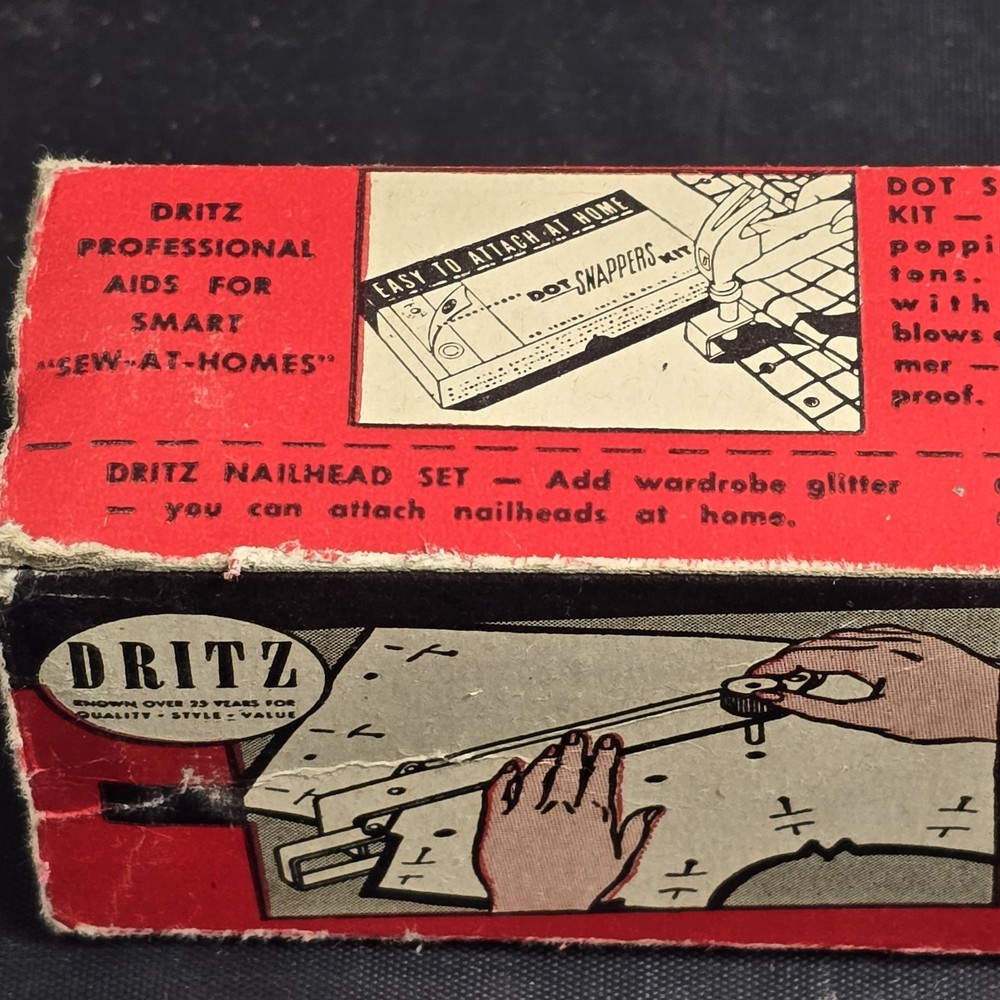 Vintage Dritz Tailor Tacker Sewing Pattern Tool USA Aluminum Box