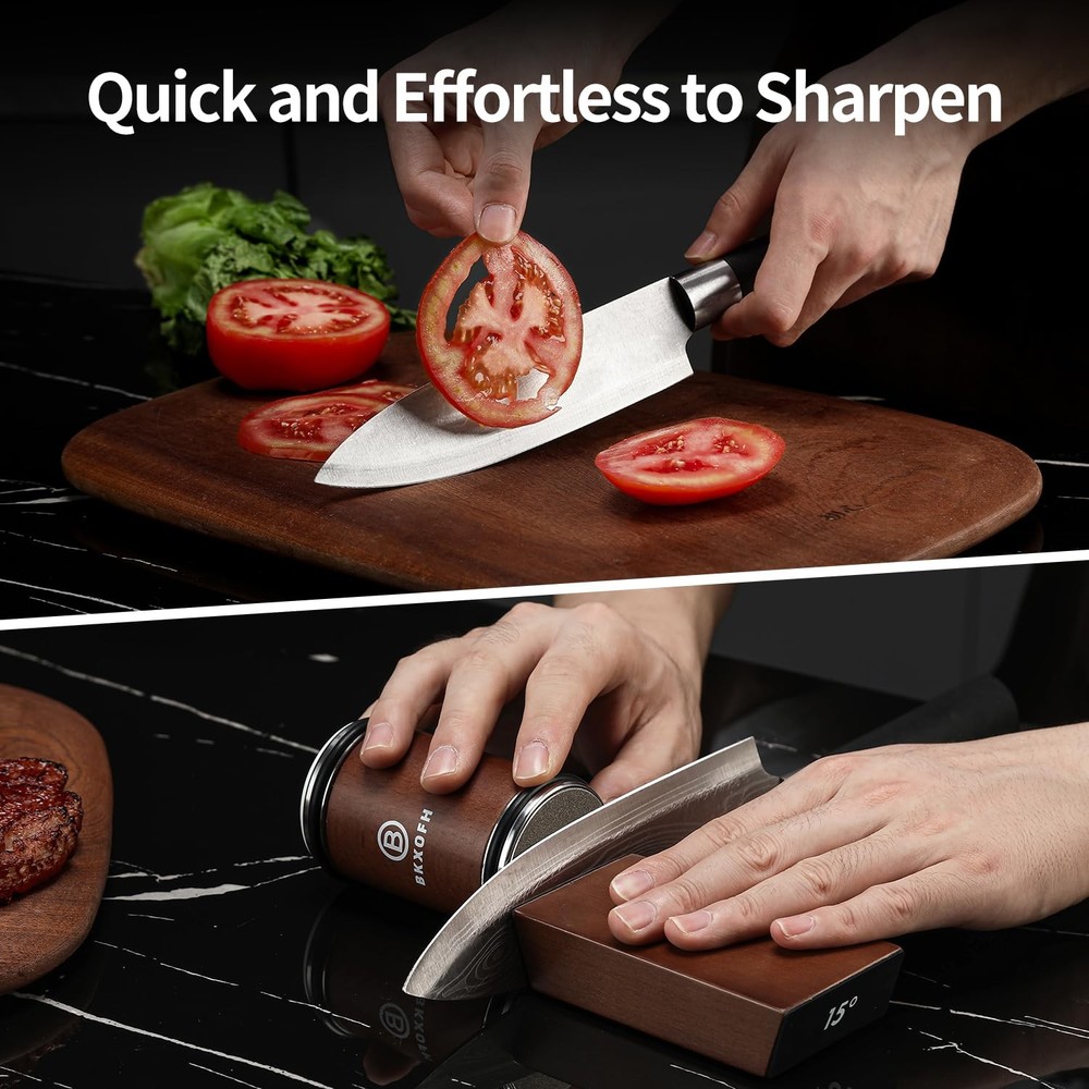 Rolling Knife Sharpener, Knife Sharpener Roller with Diamond and Ceramic, Pro...