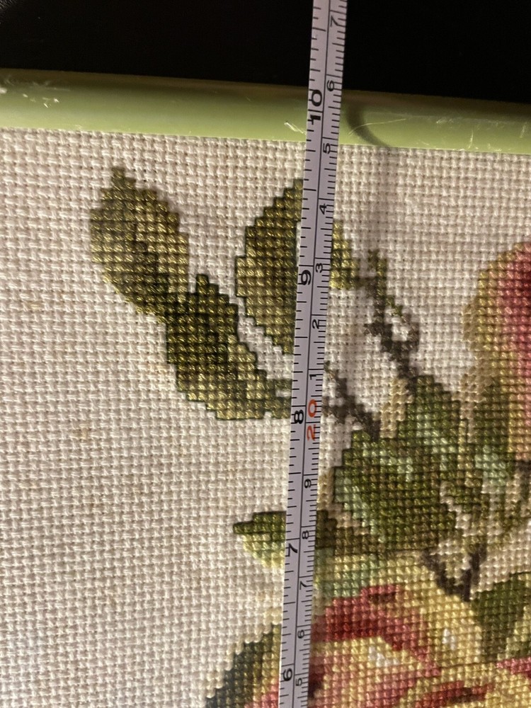 Two Vintage Framed Apples🍎& Pears🍐 Counted Cross Stitch
