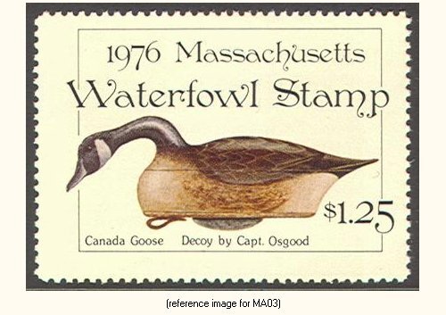 D2K Massachusetts Duck Stamp 1976 $1.25