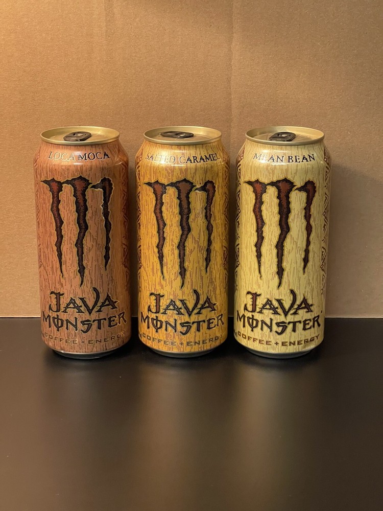 Three (3) Monster Energy Java Canada 🇨🇦 Full 15oz Cans Mean Bean Salted Locha