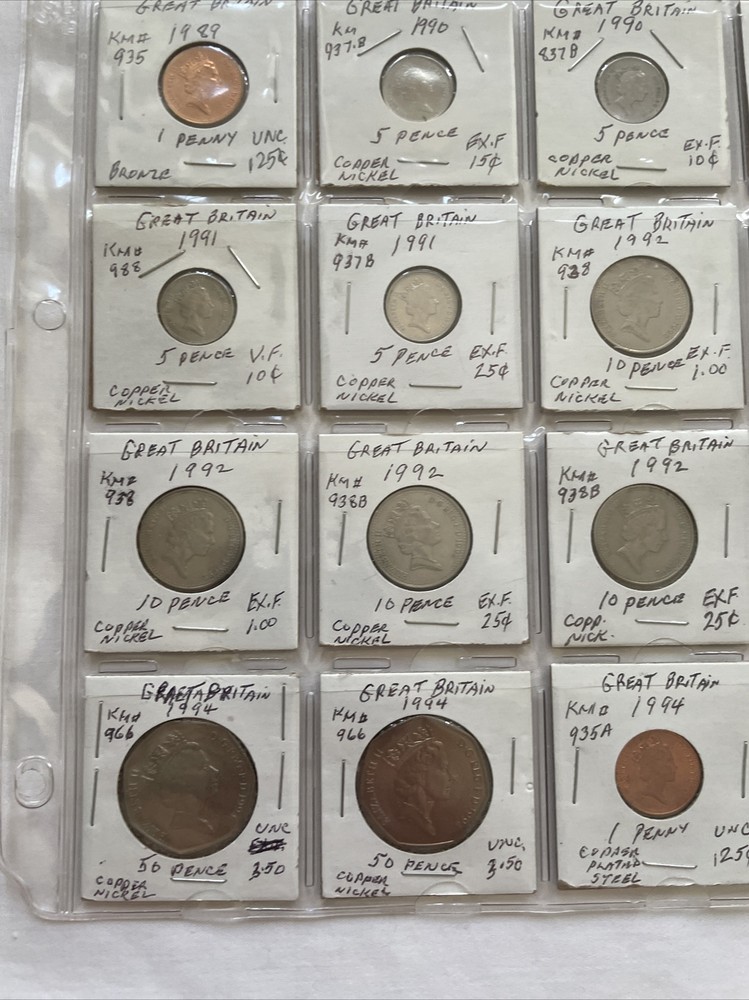 Great Britain 1988-1994 Assorted Coins