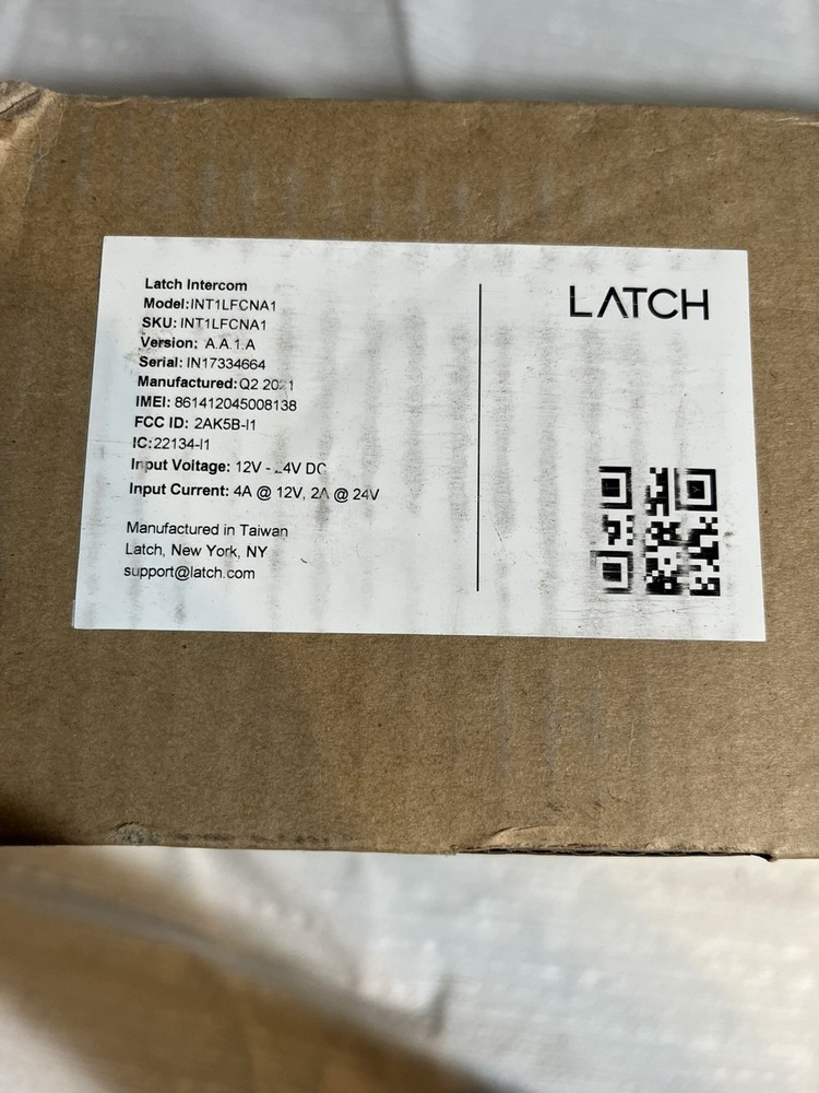 Latch Intercom Model INT1LFCNA1 - BRAND NEW