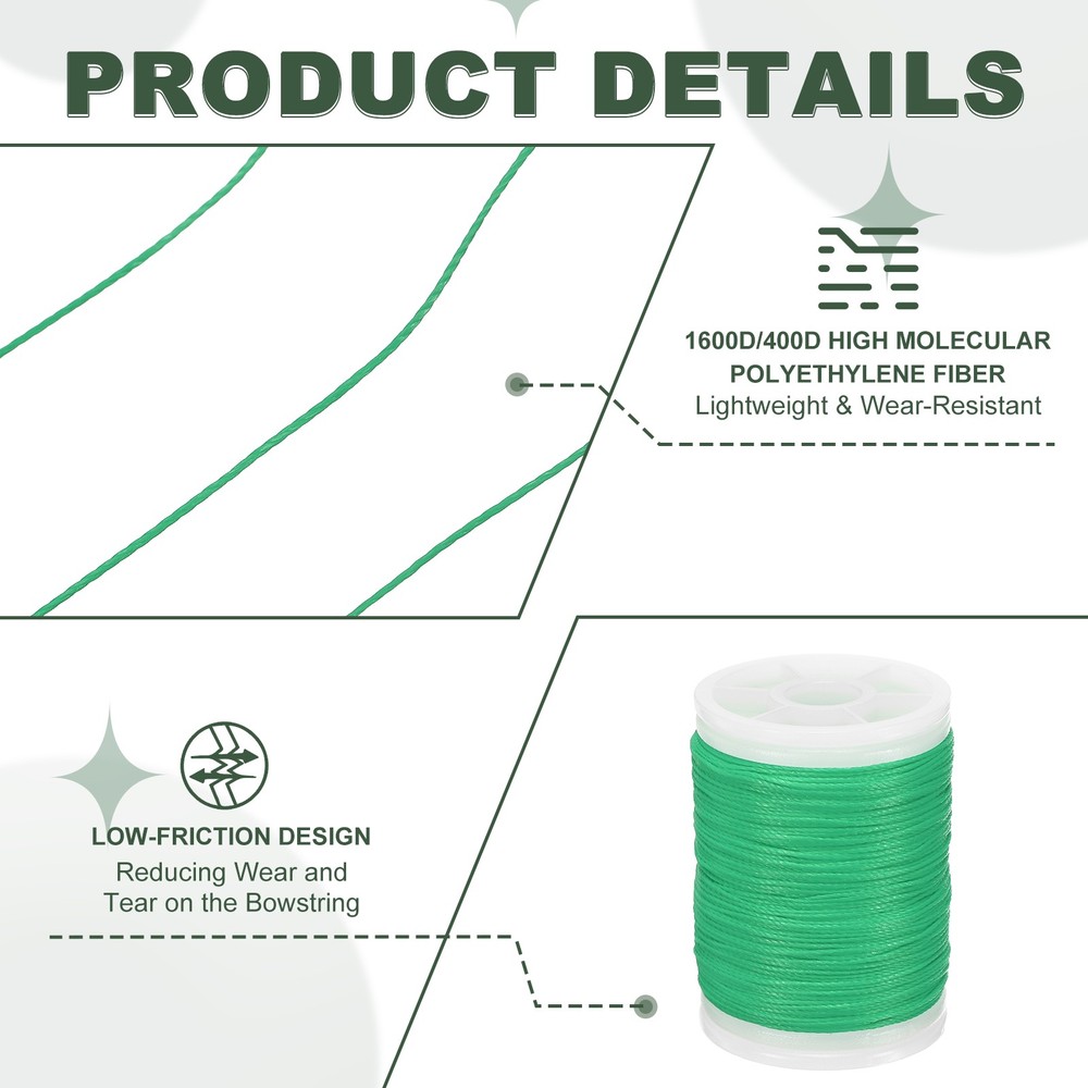 Archery Bow String Serving Thread Bowstring Thread 400D & Green