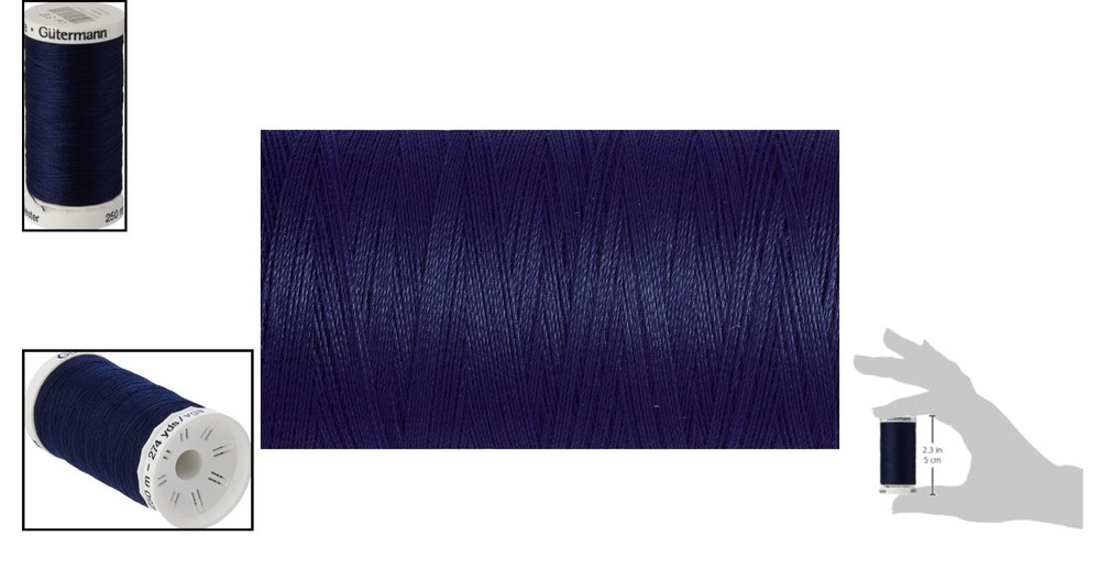 250M Navy Blue Polyester Sewing Thread - Durable & Versatile for All Fabrics