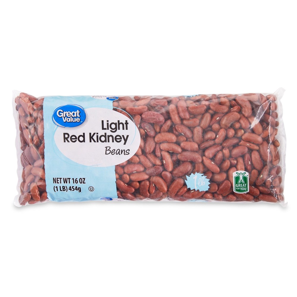 (8 pack) Great Value Light Red Kidney Beans, 1 lb