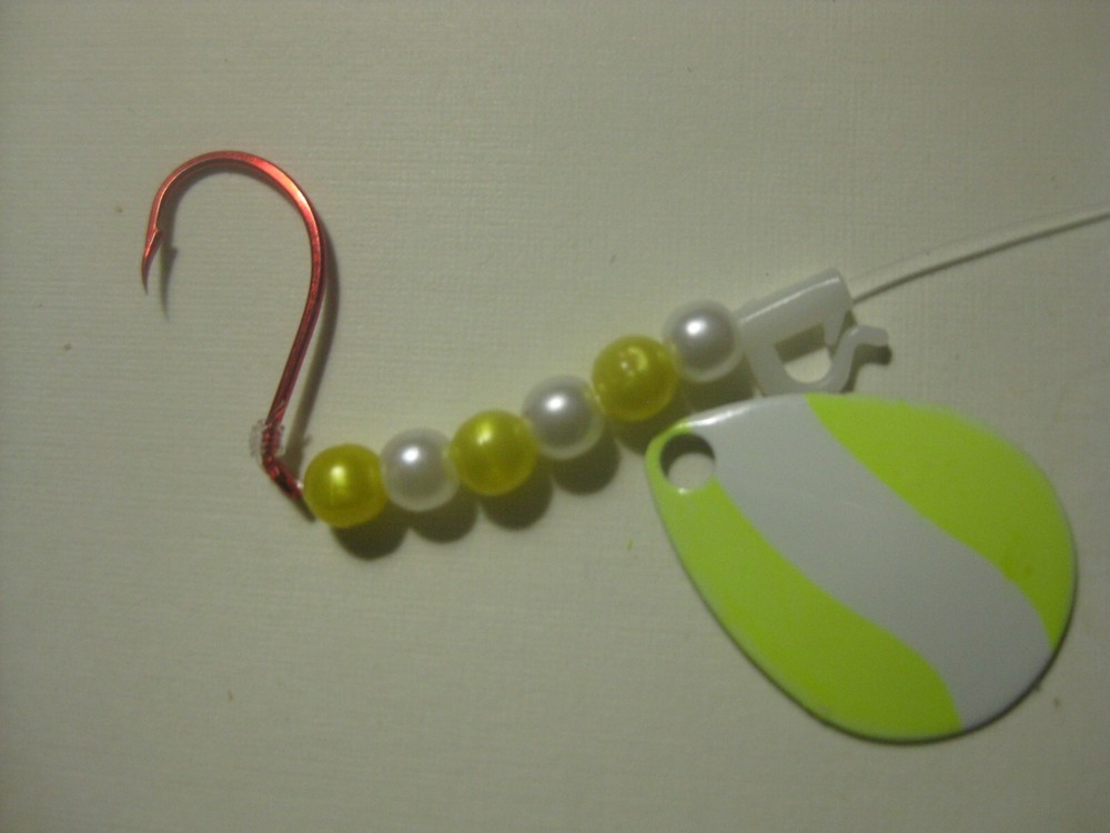 Walleye 1 Hook Spinner Rigs (Chartreuse White)