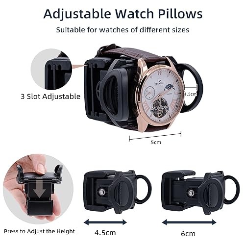 Automatic Double Watch Winder with Storage Box, Watch Winders for 2 Gray