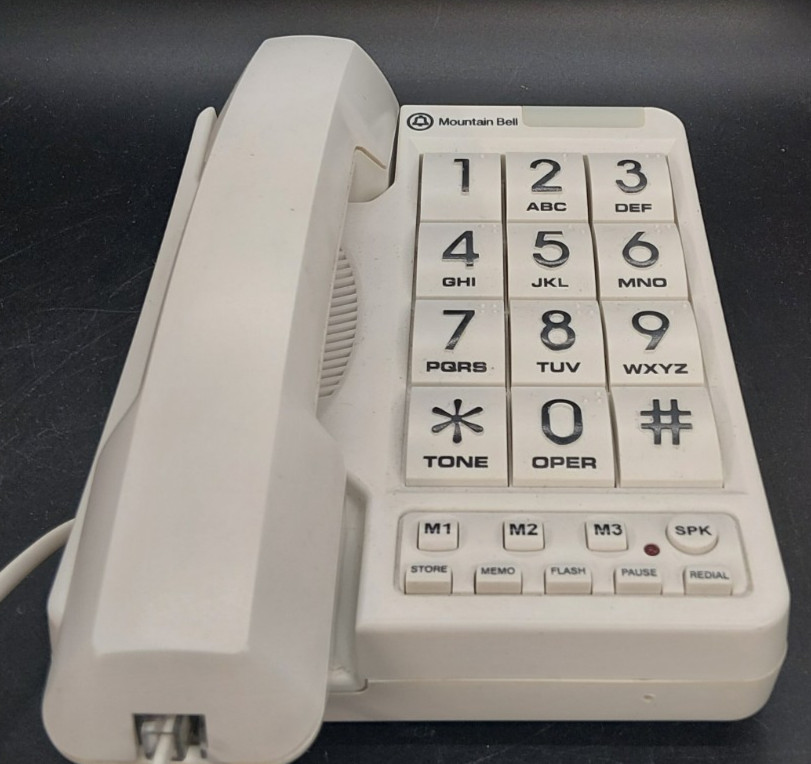 Mountain Bell Big Button Plus Corded Phone White Large Numbers
