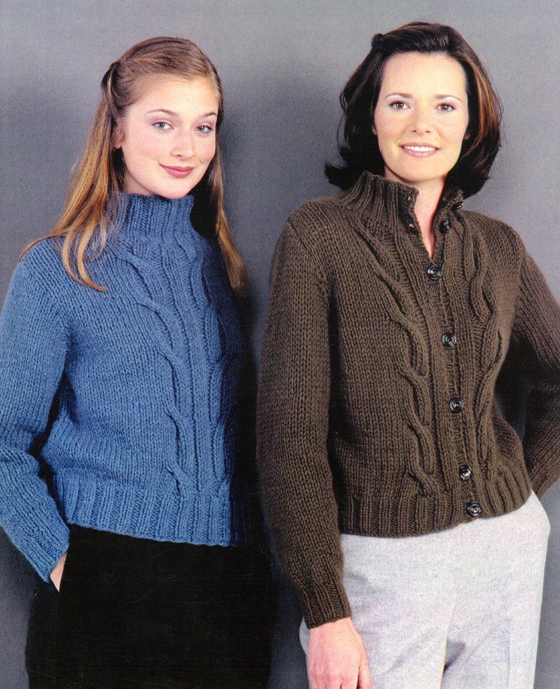Reynolds Knitting Pattern 82080 Contessa Double Cable Jacket & Pullover - Women