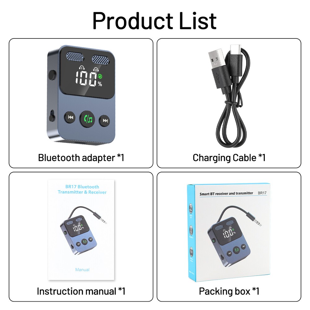 🔥Bluetooth Transmitter Call Music Receiver AUX Adapter for Car Headphone iPod