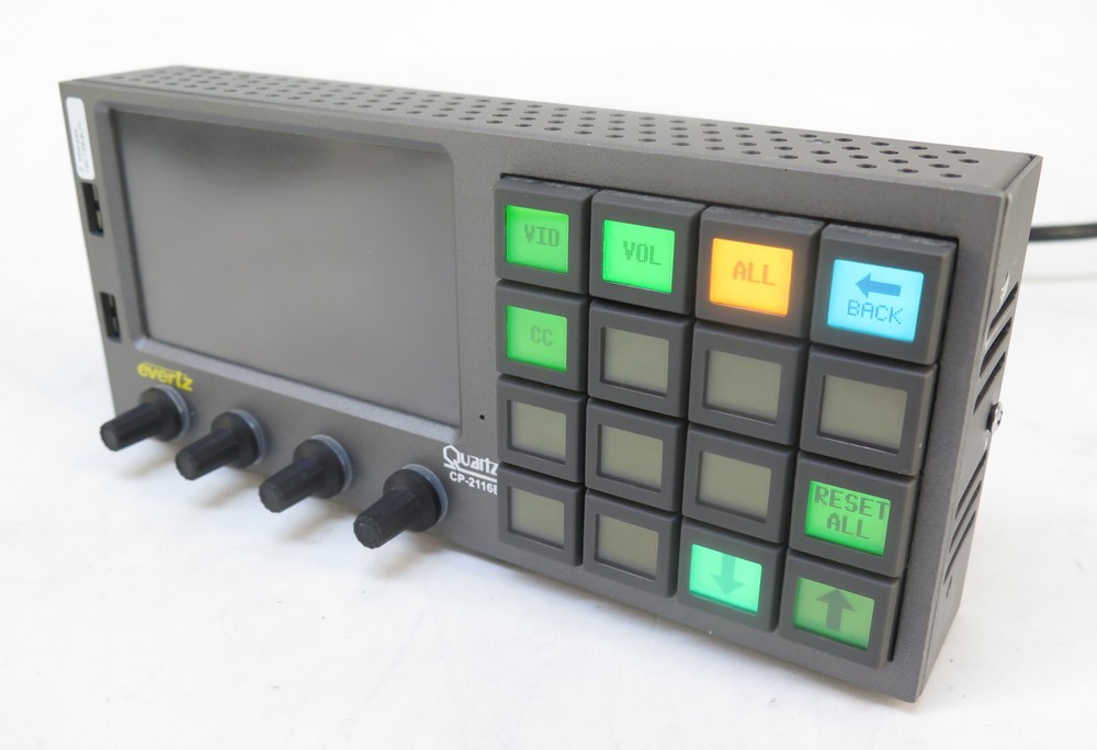 Evertz CP-2116E-H Advanced System Control Panel Touchscreen LCD & 16 LCD Buttons