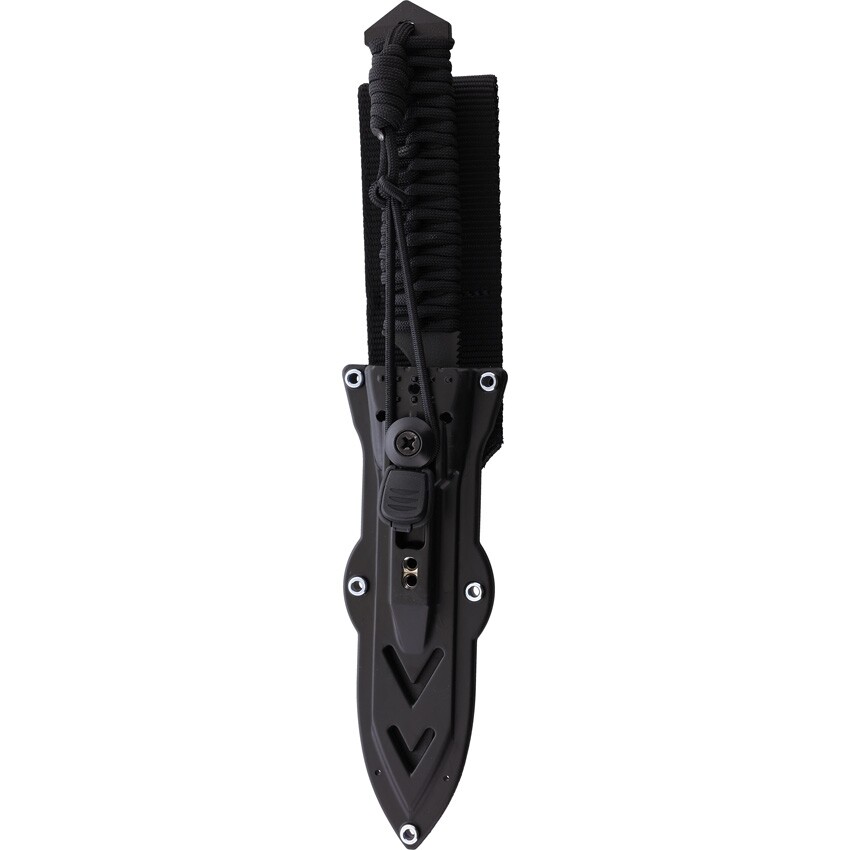 WildSteer Centurion-K Fixed 4.72" N690 Stainless Blade Black Paracord Handle