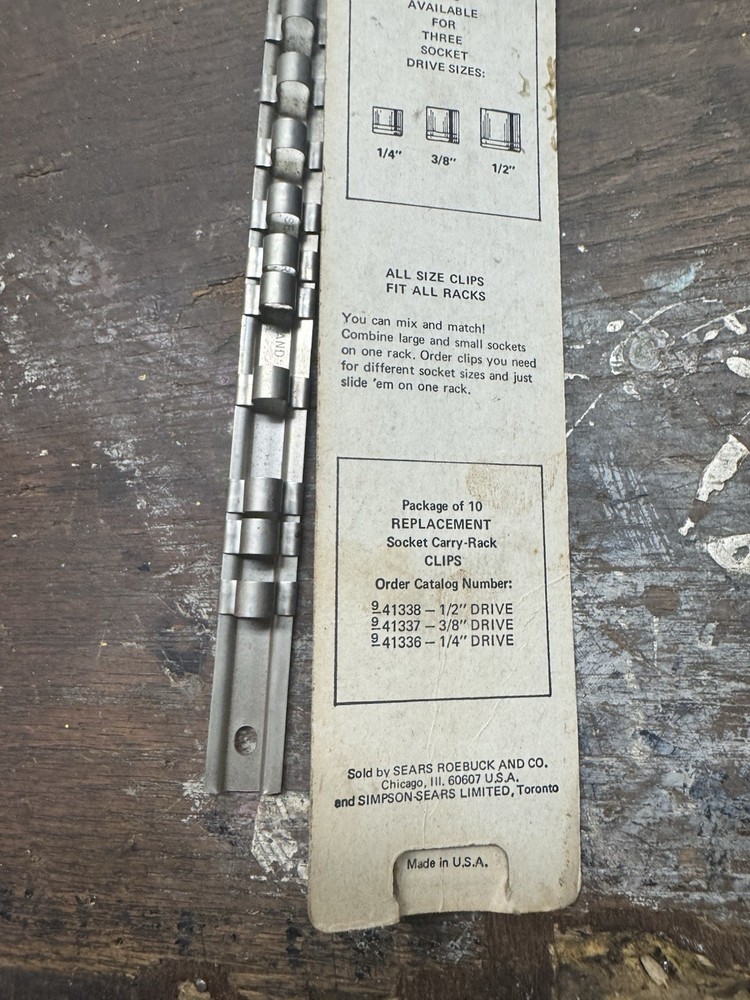 Sears Socket Carry Rack (2) For 1/2 And 3/8