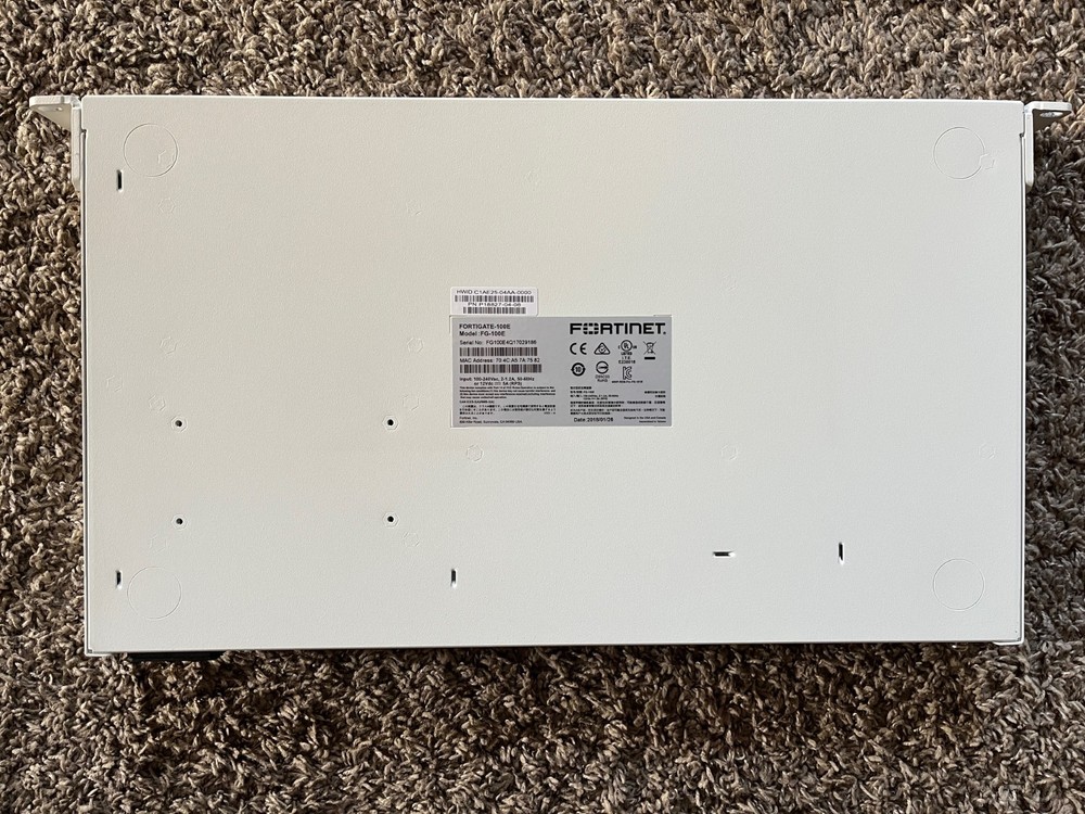 Fortinet FortiGate 100E Firewall (No Licensing) Includes Power Cable