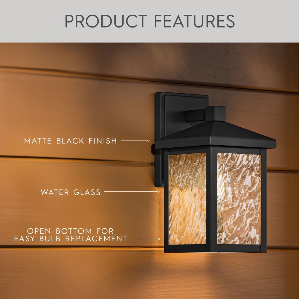 Matte Black Traditional One-Light Outdoor Wall Lantern