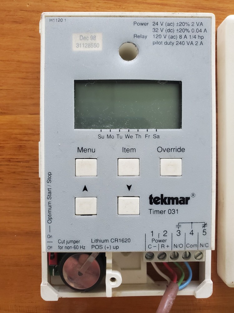 Tekmar 031 Timer