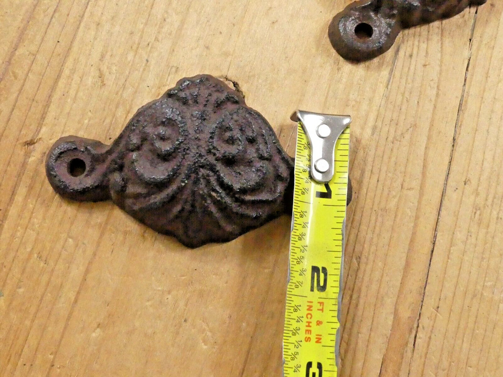 5 CAST IRON BROWN CUP PULLS DRAWER CABINET BIN HANDLES RUSTIC *DIFFERENT COLORS*