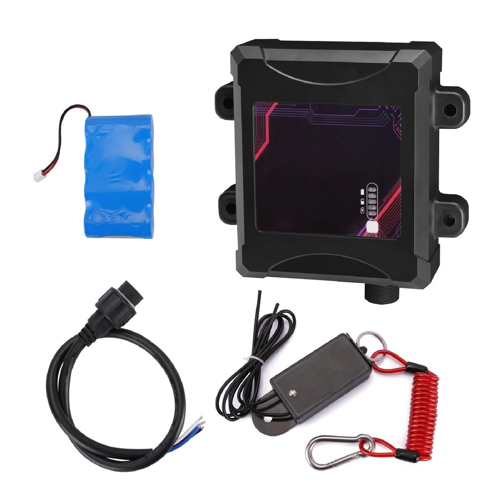 Trailer Breakaway System, Coiled Cable Switch, LED Indicator, 12V Battery Box...
