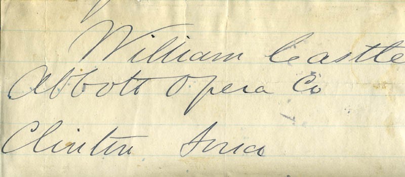 WILLIAM CASTLE - SIGNATURE(S)