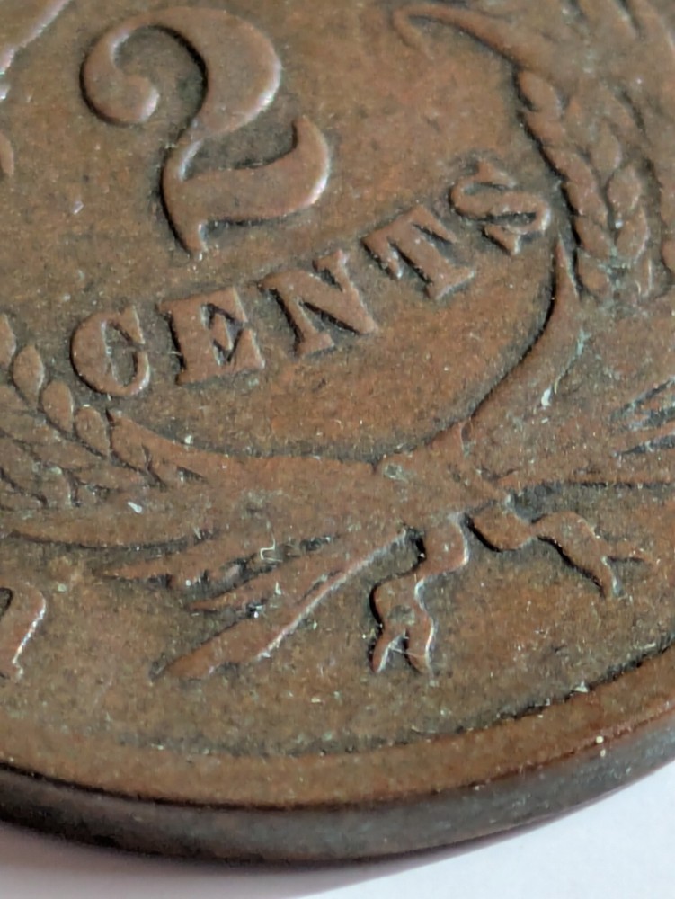 1865 Two Cent Nice Original VG+