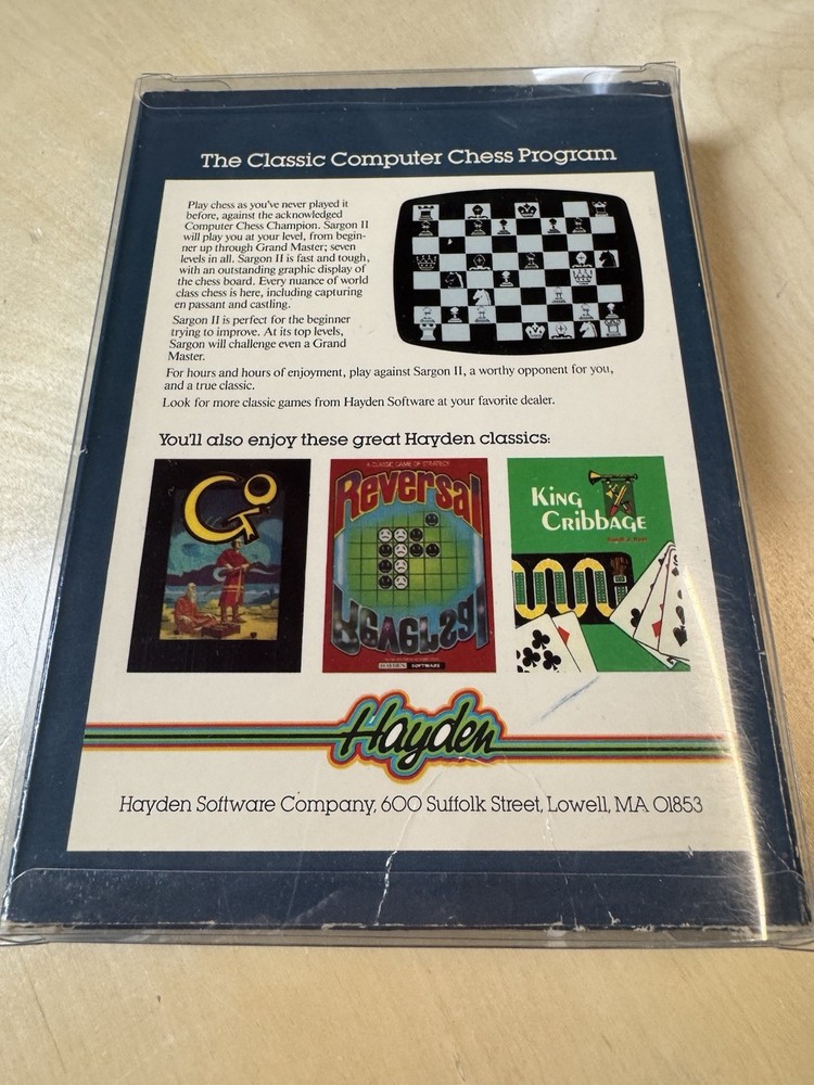Hayden Software Sargon II Chess for Atari with Manual & Floppy Disk