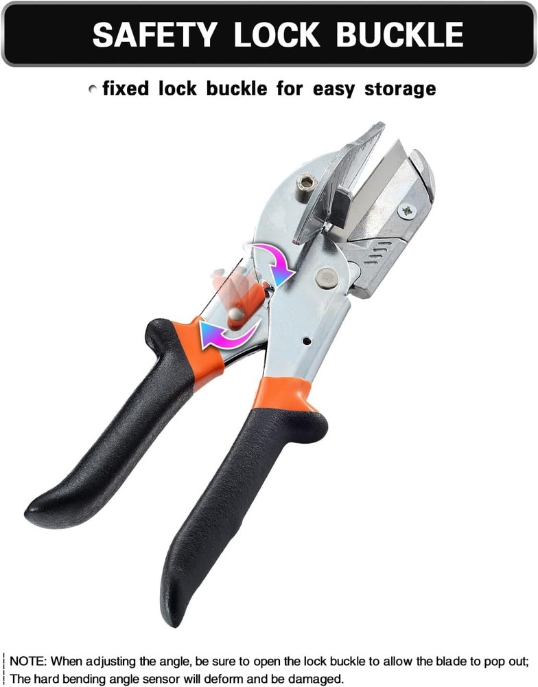 45° - 135° Angle Miter Shear Cutter, Multi-Function Trunking Scissors, Quarter