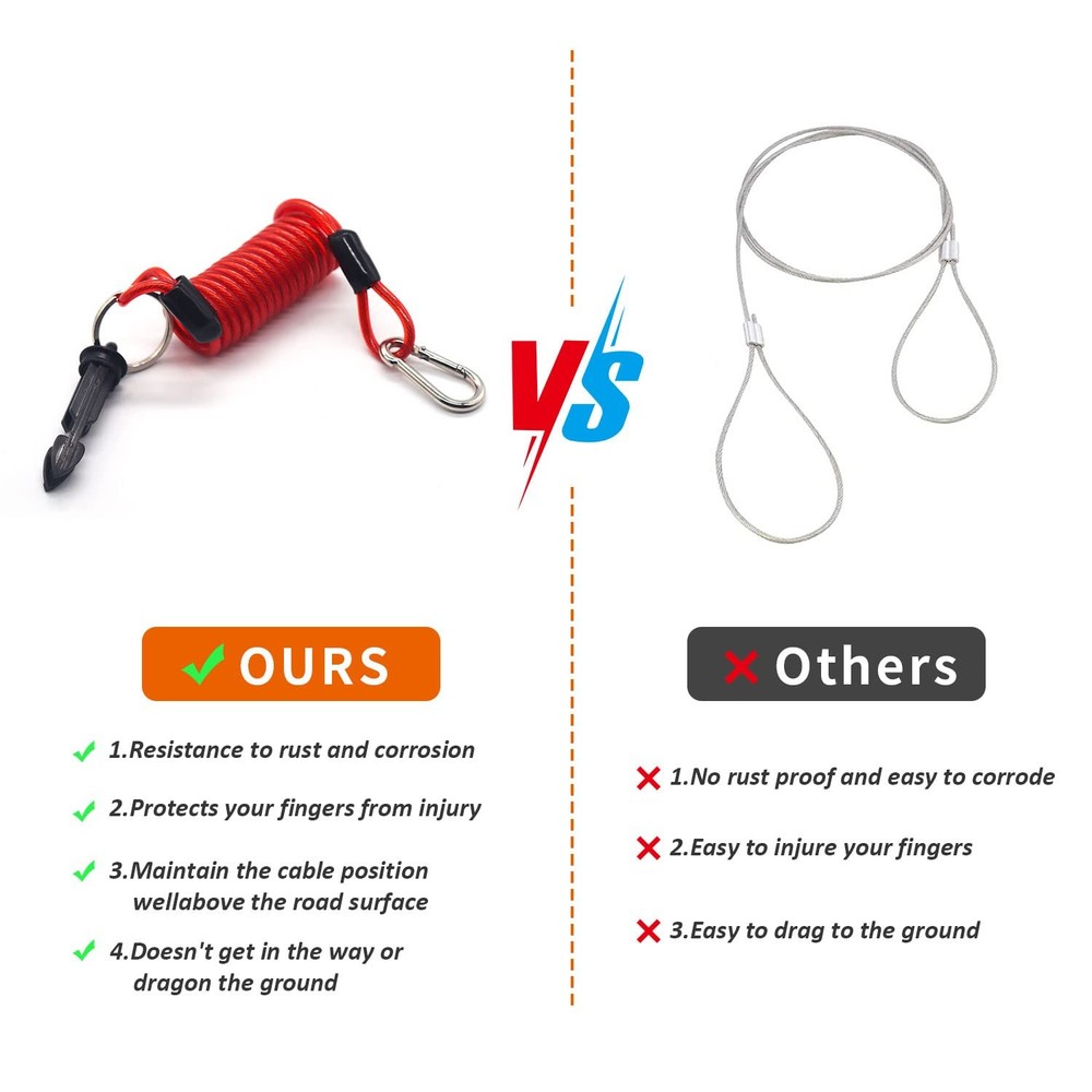 bestune Trailer Breakaway Cable Replacement - 4 Ft