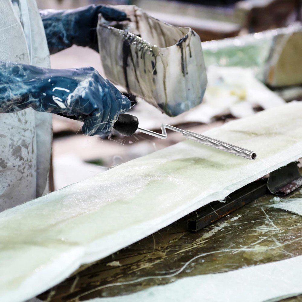 5 Pcs Fiberglass Roller Tools Kit, Laminating Silver