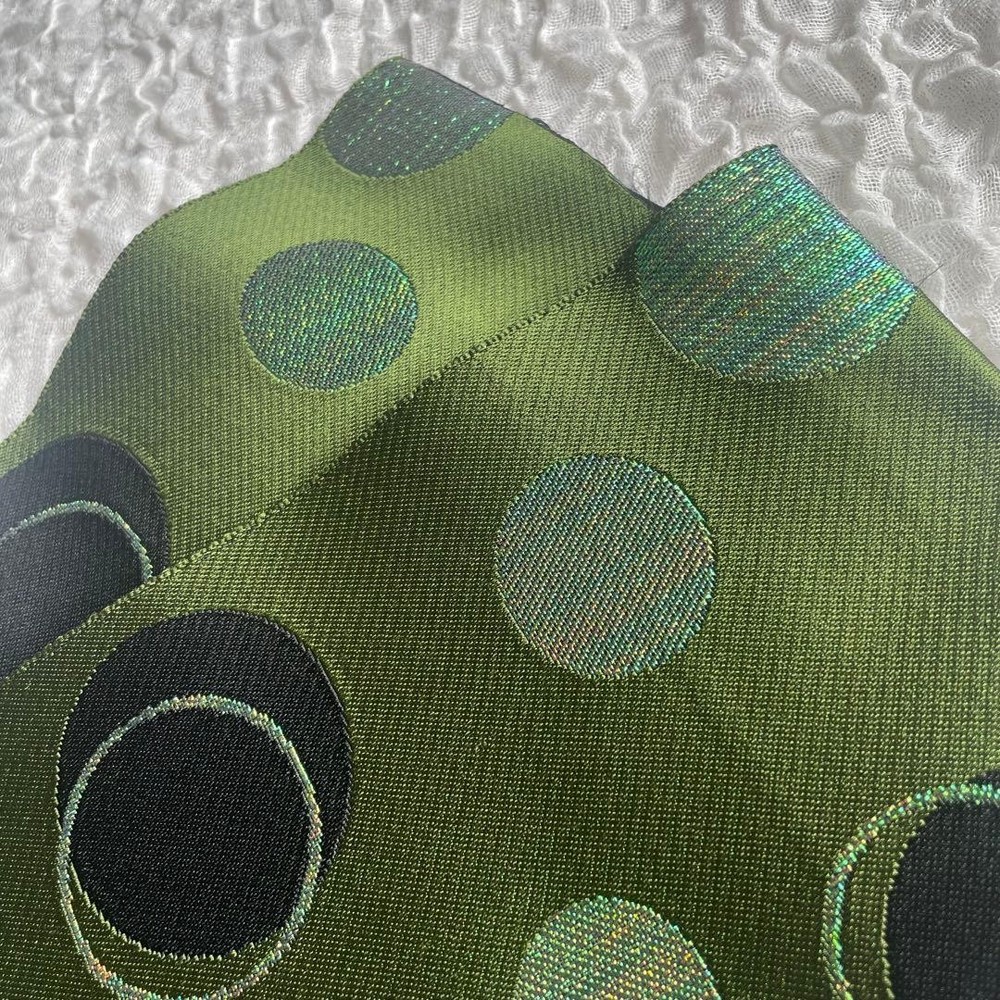Half width band green dot polka dot bead polarized glitter reversible matcha