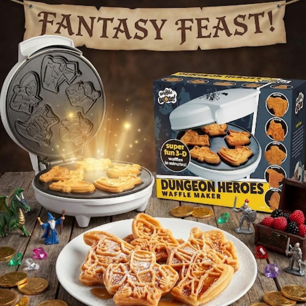 Fantasy-Themed Electric Mini Waffle Maker for Unique Breakfast Adventures