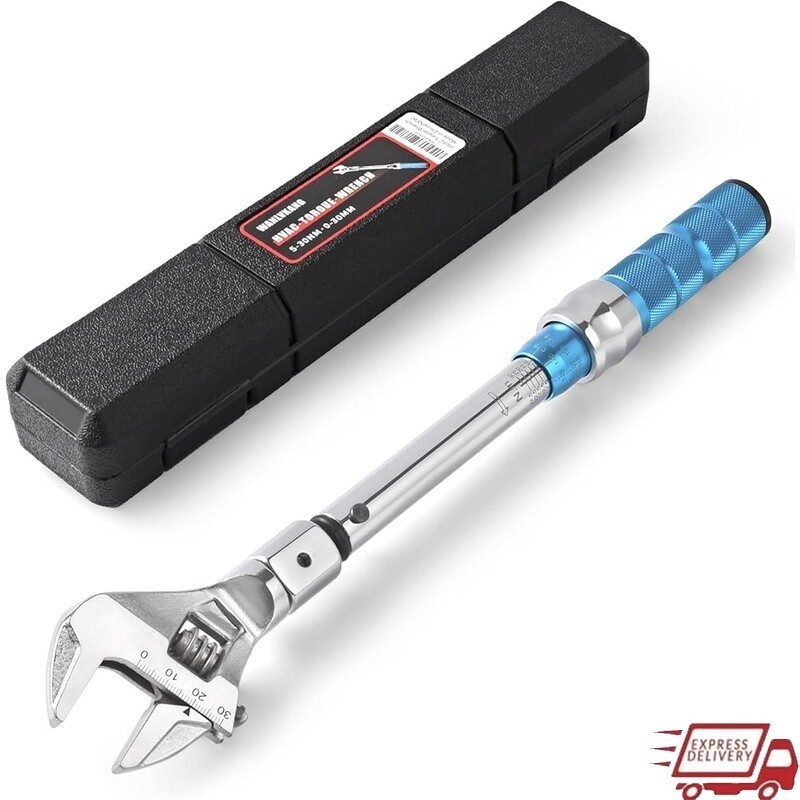 Adjustable Open End Torque Wrench 5-30Nm Click Torque Tool HVAC Mini Split Blue
