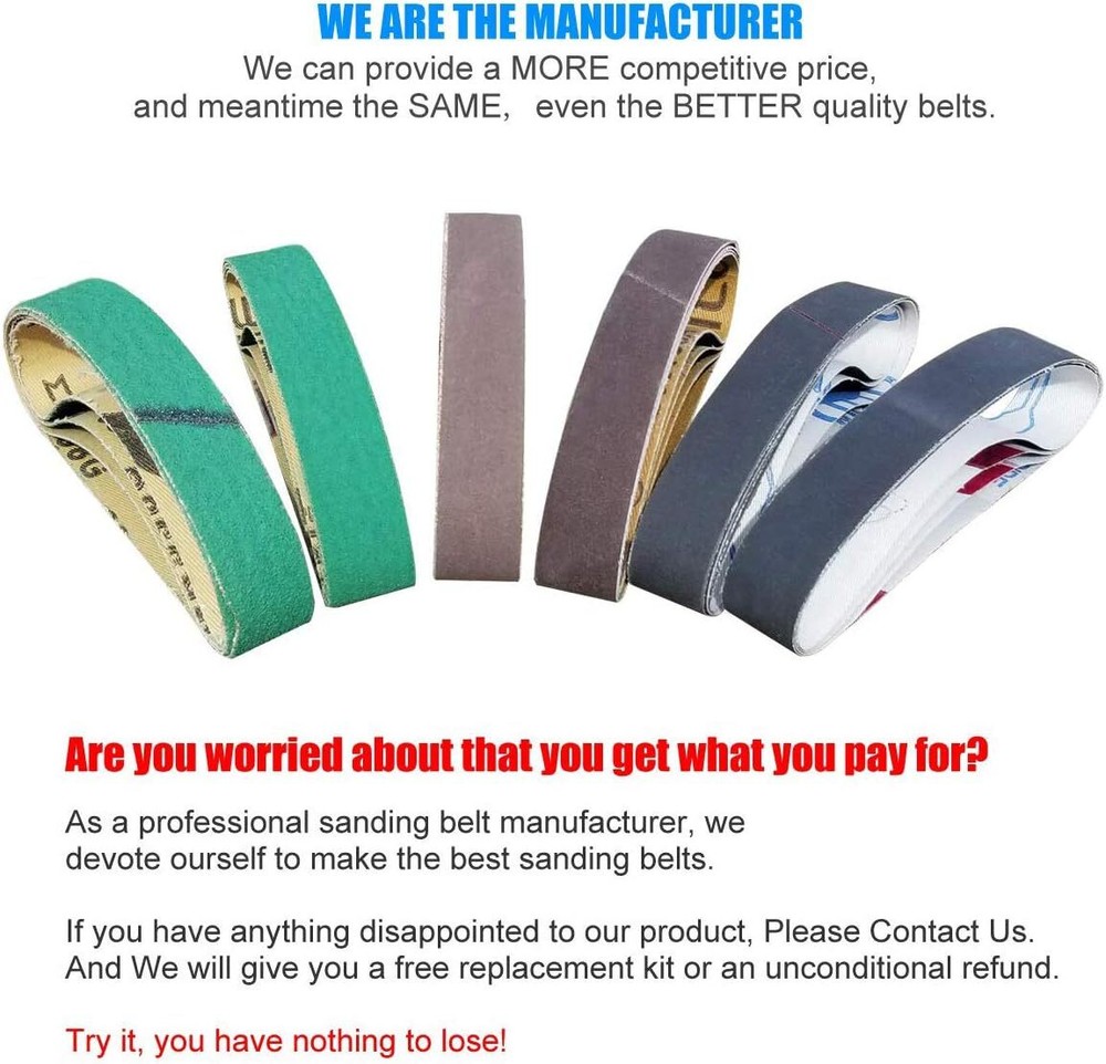 Replacement Sanding Belt Kit for Work Sharp Knife Sharpener - 24 Pcs