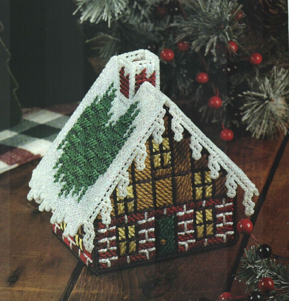 CHRISTMAS COTTAGE HOUSE PLASTIC CANVAS PATTERN INSTRUCTIONS