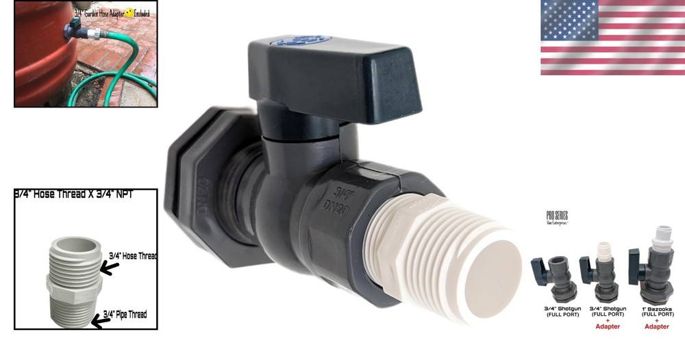 UV-Resistant PVC Bulkhead Fitting Kit for Rain Barrels - Maximum Flow Design
