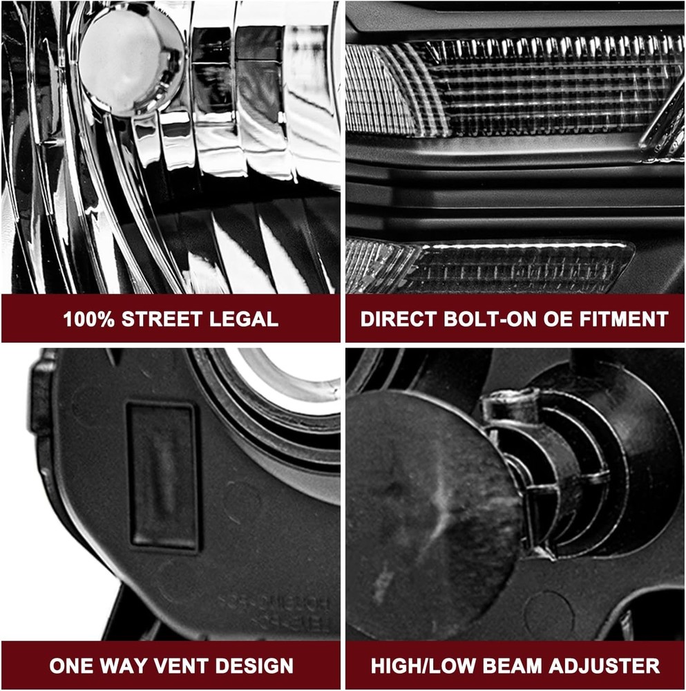 Halogen Headlight Assembly Replacement for 2010-2014 Ford Mustang Headlamp Drive
