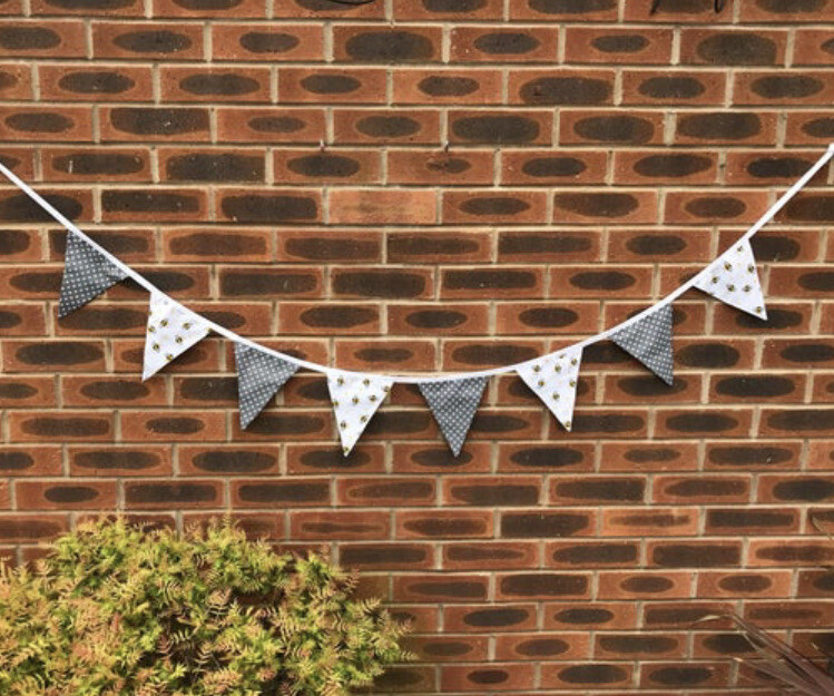Handmade Bumble Bee / Bee Bunting , Double Layer