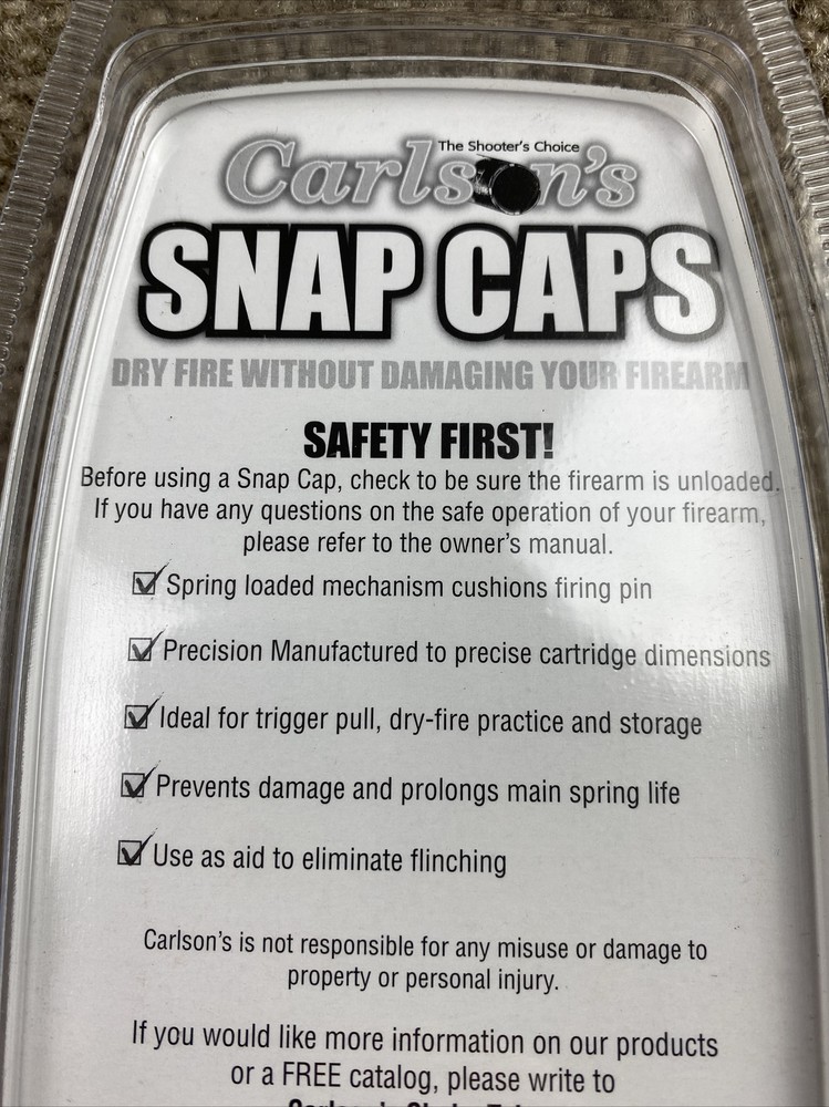 Carlson’s .22 Snap Caps 6 Pack New In Package