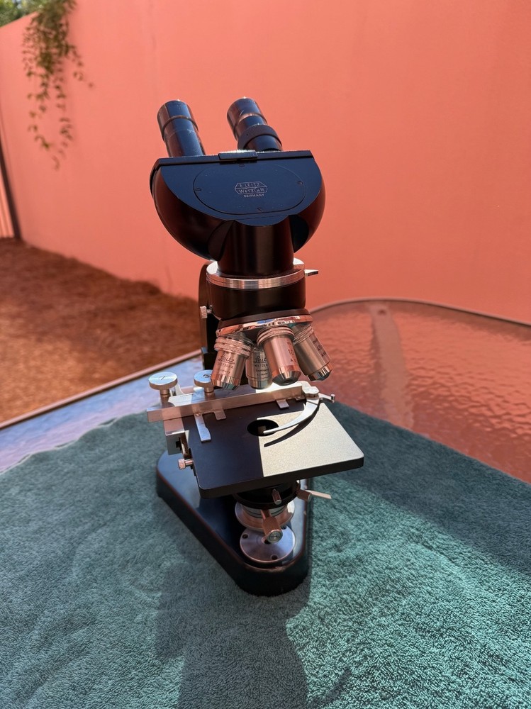 E Leitz Wetzlar Vintage Binocular Microscope - Four Objectives - Germany