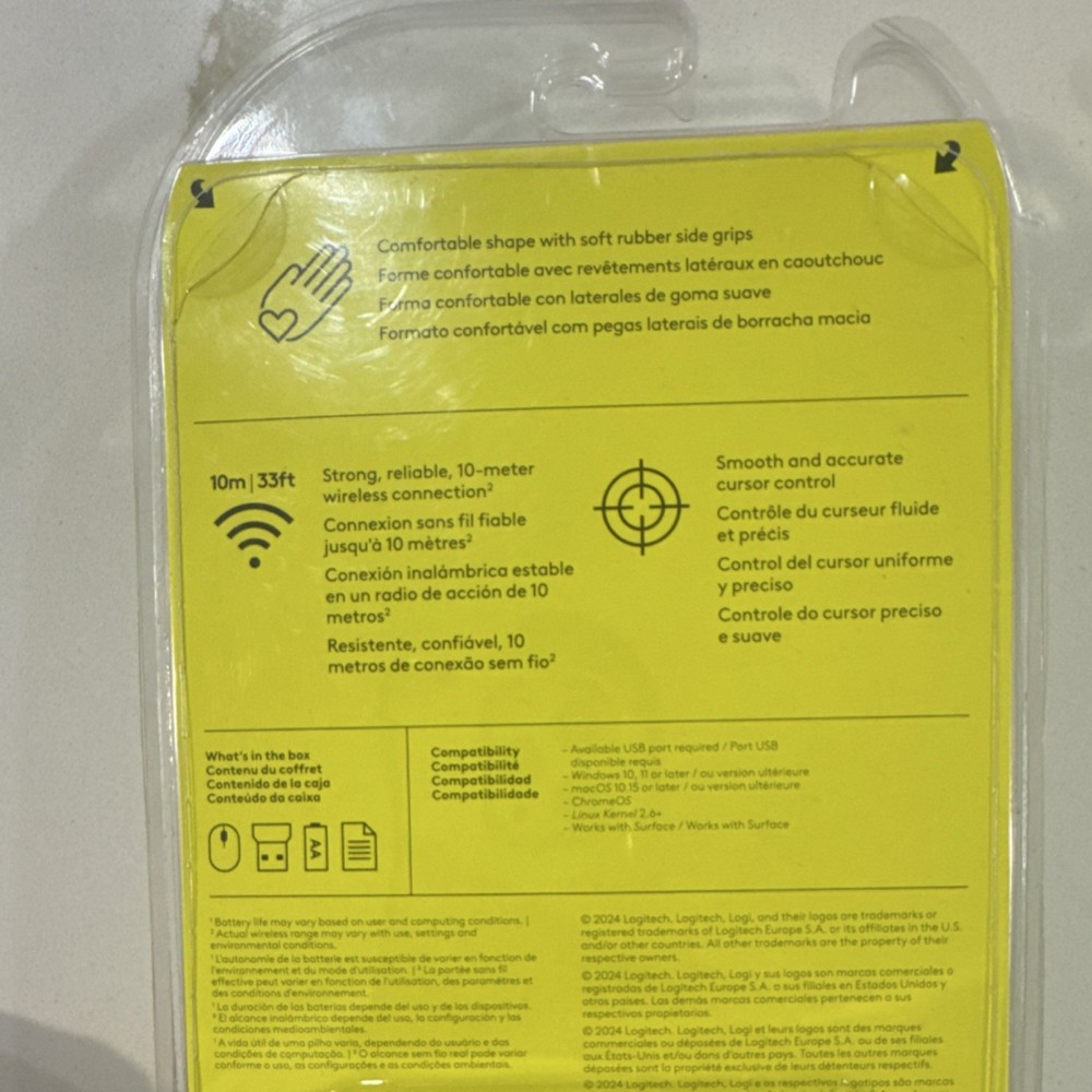 Logitech Compact Wireless Mouse Optical Scroll Wheel Black