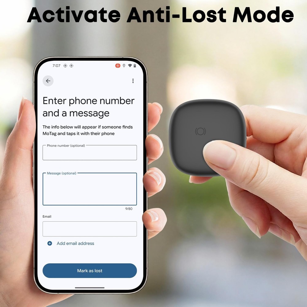 Air Tracker Tags-4 Pack for Android, Android Tag 4pcs, Black