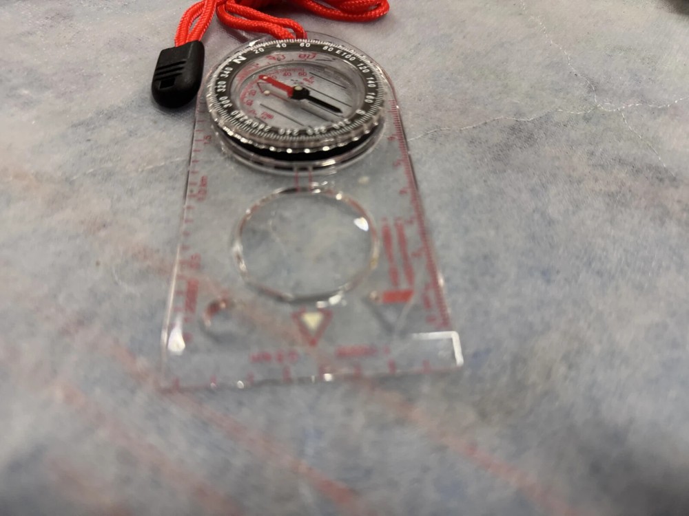 Transparent Baseplate Compass with Lanyard – Orienteering Hiking Navigation Tool
