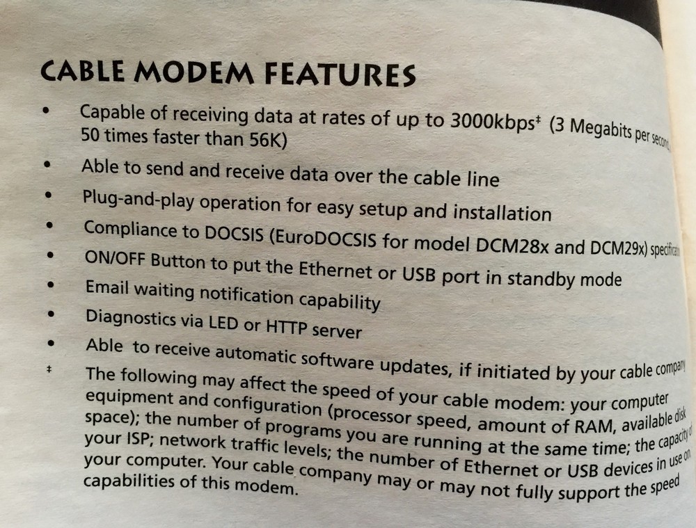 RCA DIGITAL BROADBAND CABLE MODEM MANUAL & CD