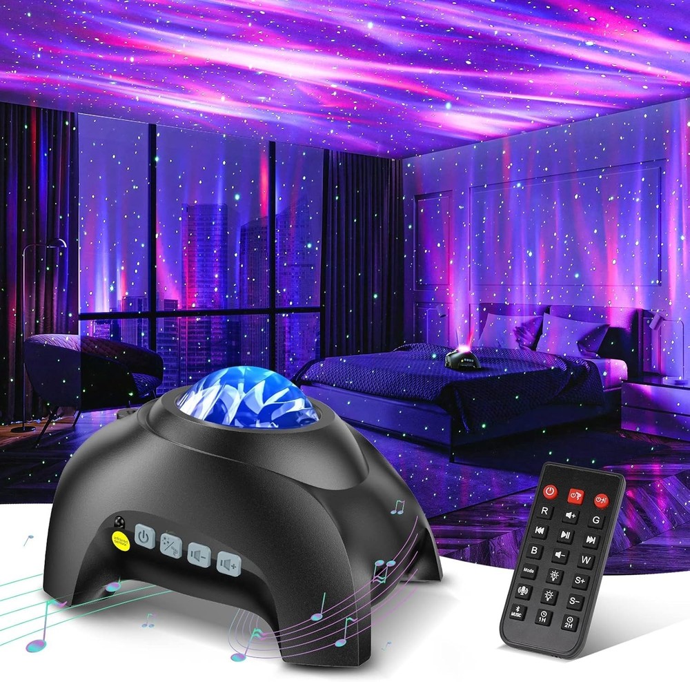 LED Aurora Projector with 33 Effects: Bluetooth Speaker for Parties & Relaxation