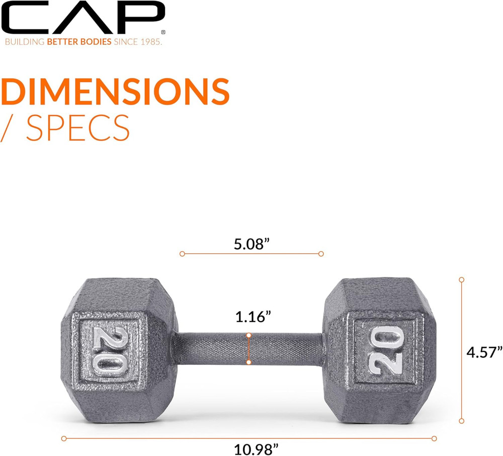 Barbell Cast Iron Hex Dumbbell | Multiple Options