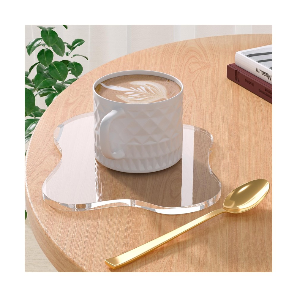 Acrylic Coaster Decorative Plates, Irregular Bar Drink Coaster, Clear Cloud S...