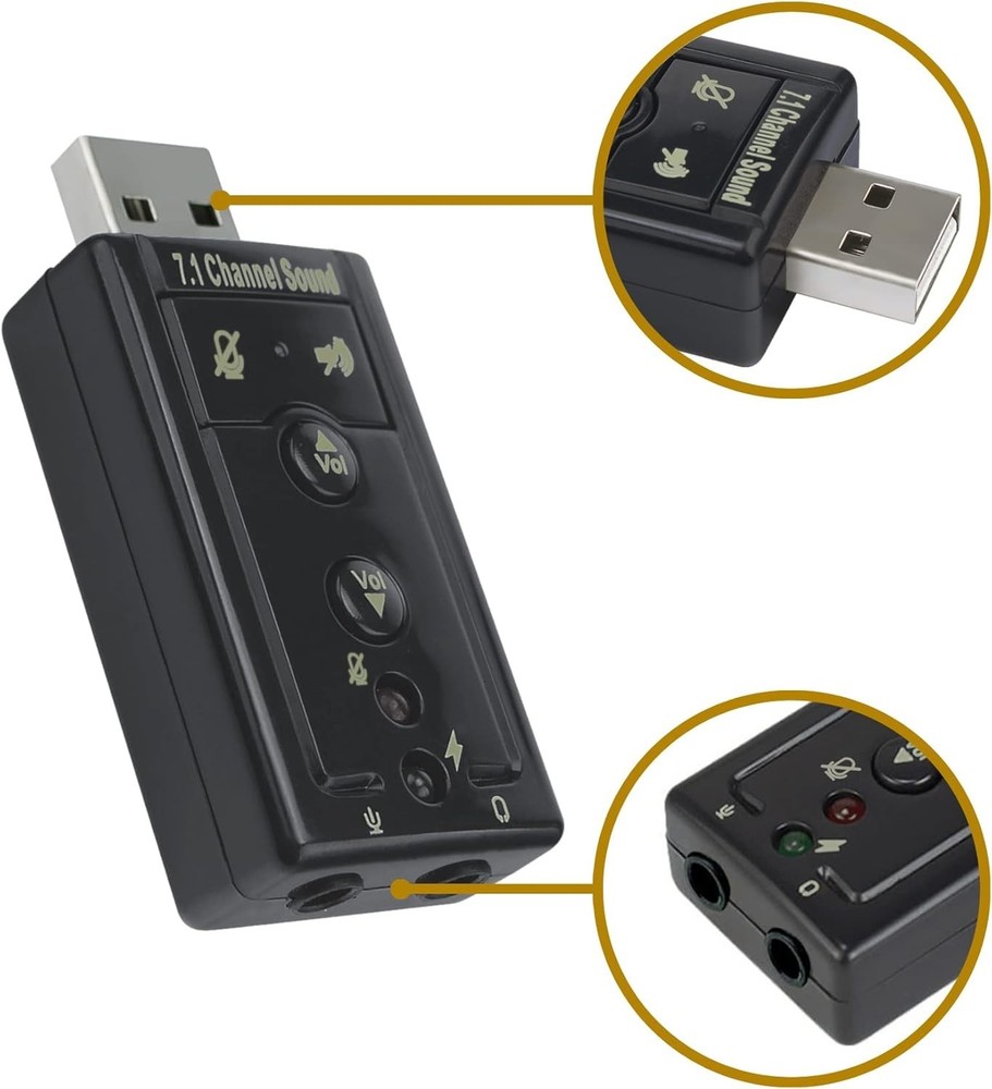 7.1 Channel USB External Sound Card Audio Adapter