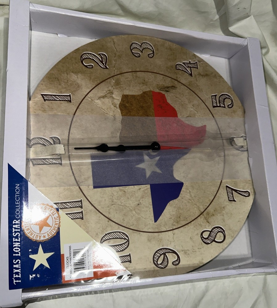 Texas Lonestar Collection Clock 11 Inches